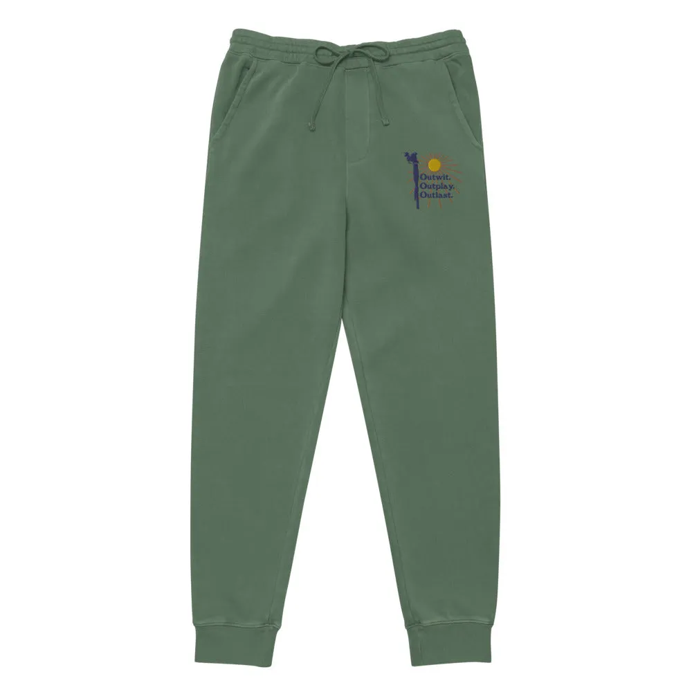 Survivor Outwit, Outplay, Outlast Embroidered Joggers sold by MTV