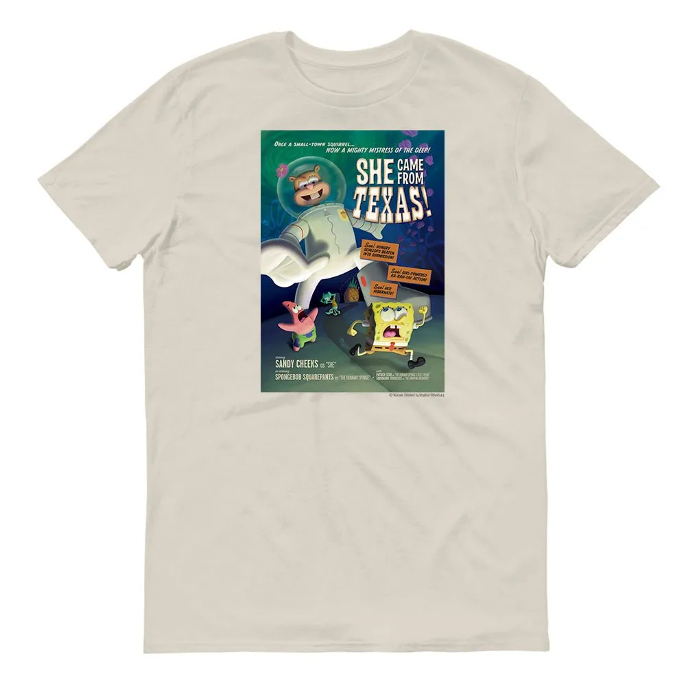 SpongeBob SquarePants She Came From Texas Adult Short Sleeve T-Shirt sold by MTV