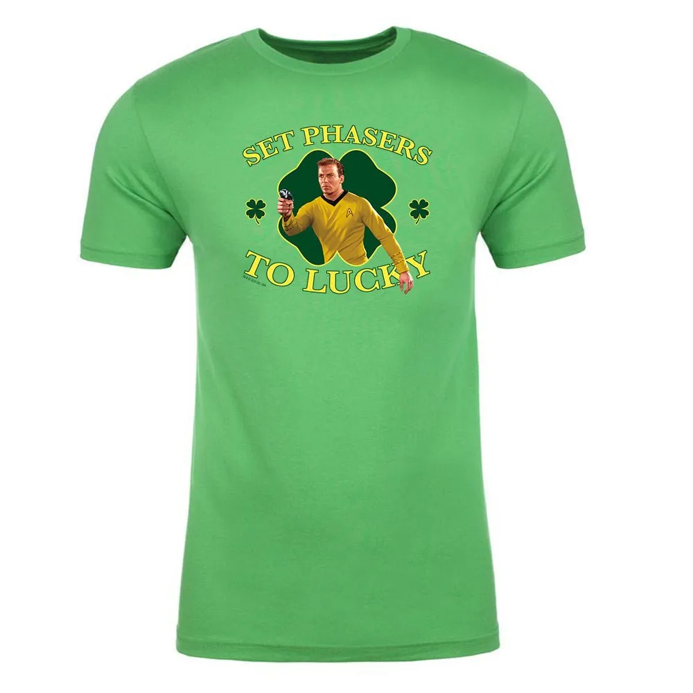 Star Trek: The Original Series Set Phasers to Lucky Adult Short Sleeve T-Shirt sold by MTV