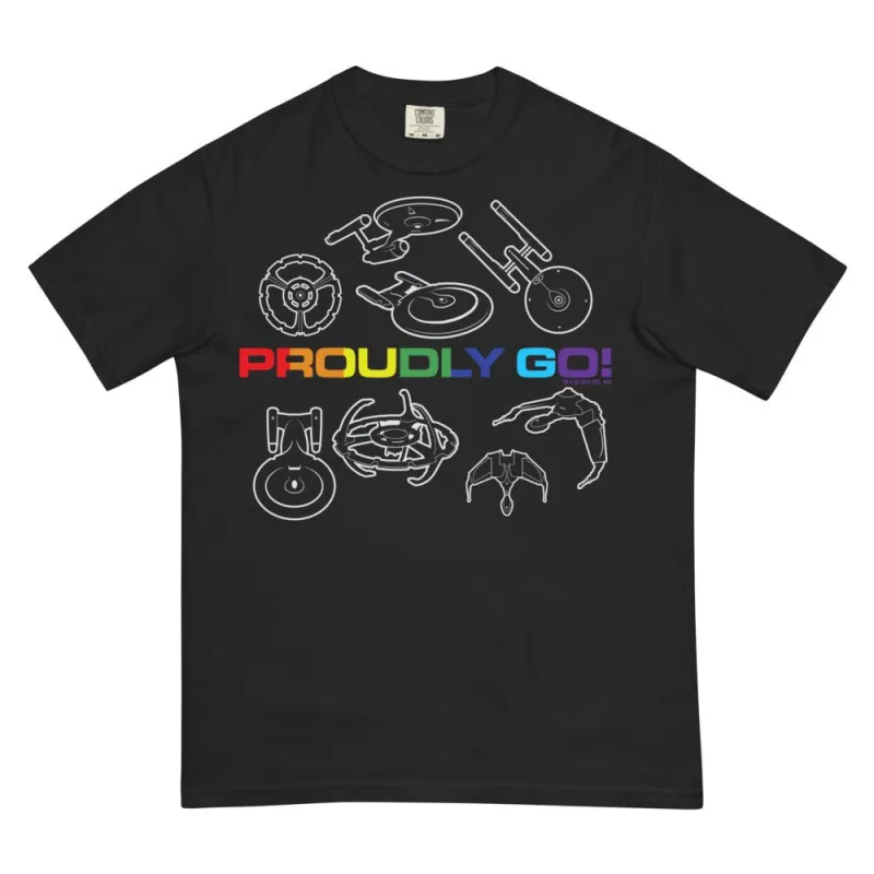 Star Trek Pride Starships Proudly Go! Comfort Colors T-Shirt sold by MTV