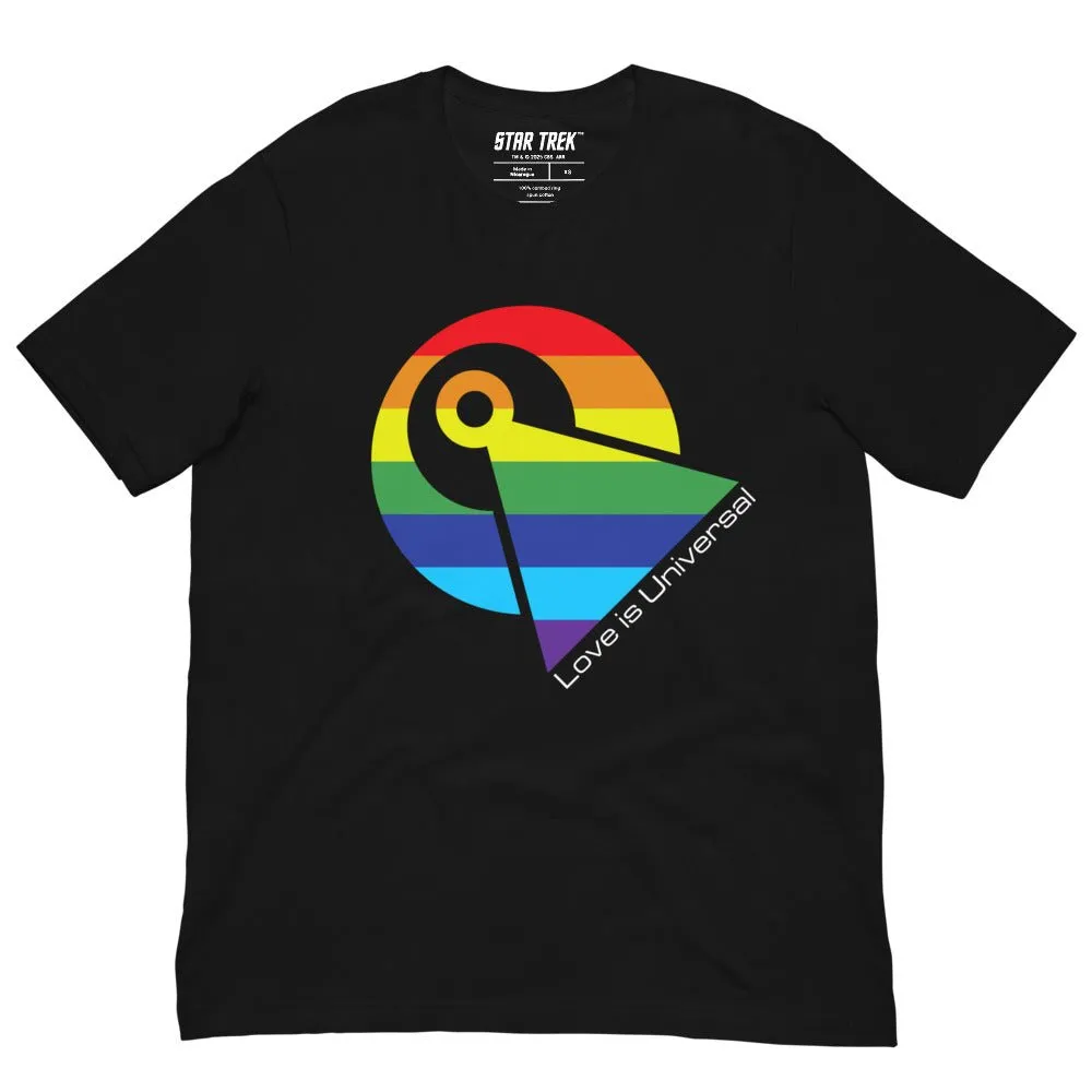 Star Trek Pride Love Is Universal Adult Short Sleeve T-Shirt sold by MTV