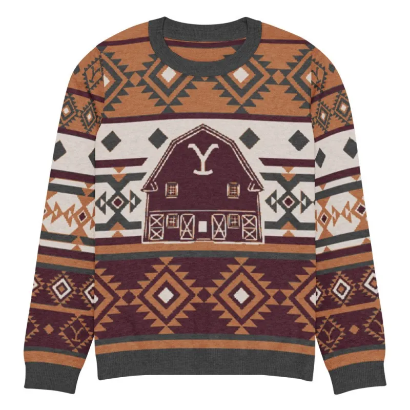 Yellowstone Barn Holiday Unisex Knit Sweater sold by MTV