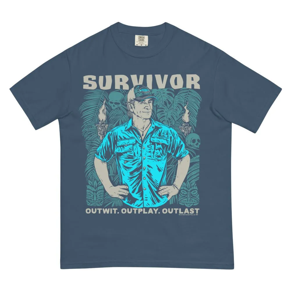 Survivor Comfort Colors T-Shirt Jeff Outwit. Outplay. Outlast. sold by MTV