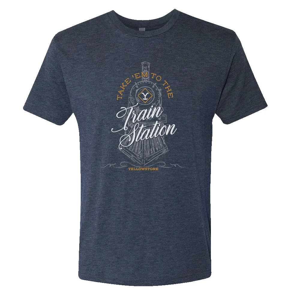 Yellowstone Take 'Em To The Train Station Adult Tri-Blend T-Shirt sold by MTV product image thumbnail 4