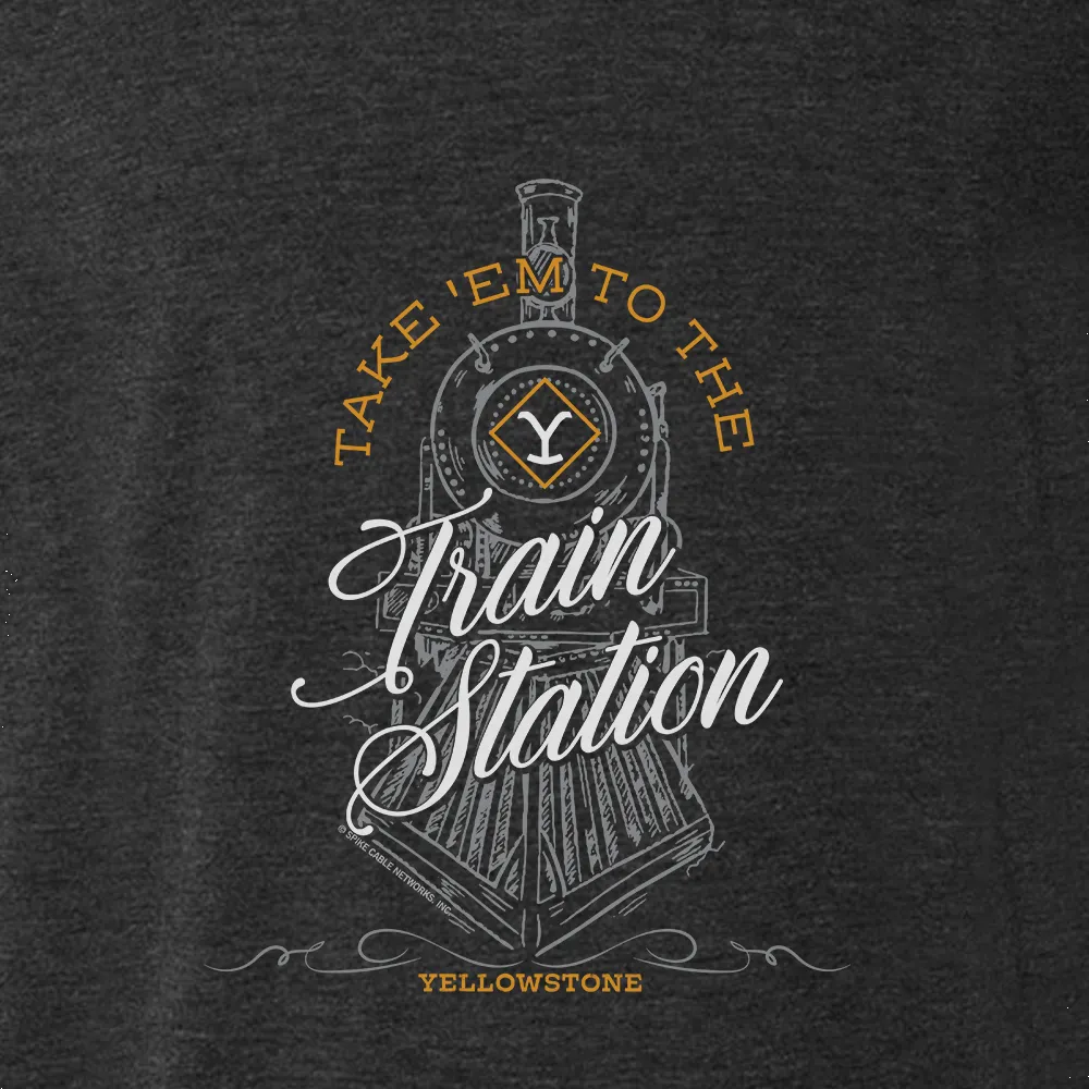 Yellowstone Take 'Em To The Train Station Adult Tri-Blend T-Shirt sold by MTV product image thumbnail 2