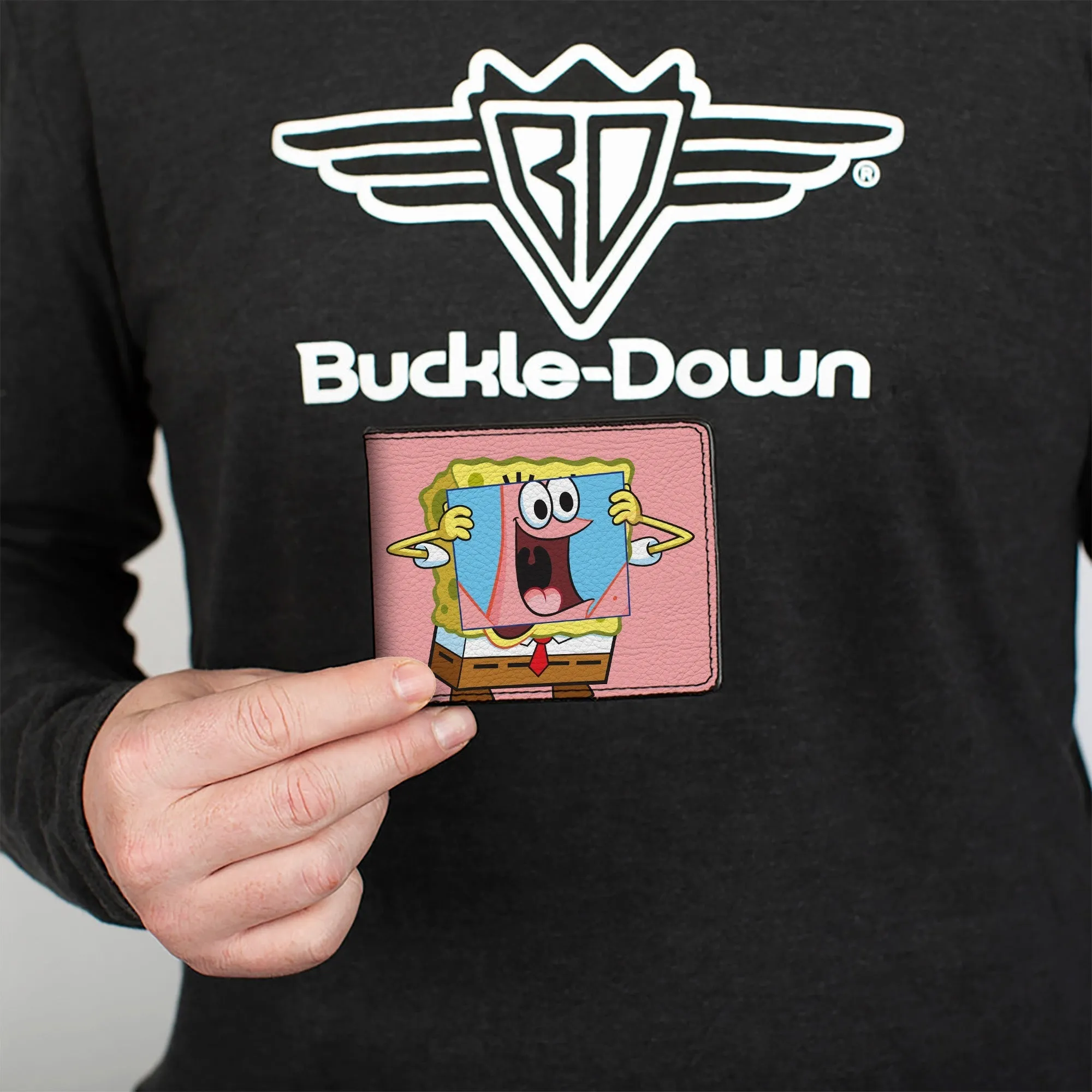 SpongeBob SquarePants Bi-Fold Wallet Patrick Star Face Cover Up Pose Pink Vegan Leather sold by MTV product image thumbnail 3