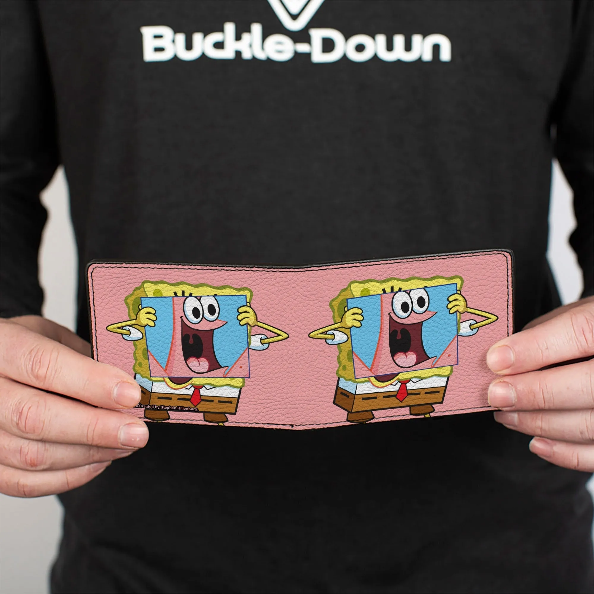 SpongeBob SquarePants Bi-Fold Wallet Patrick Star Face Cover Up Pose Pink Vegan Leather sold by MTV product image thumbnail 4