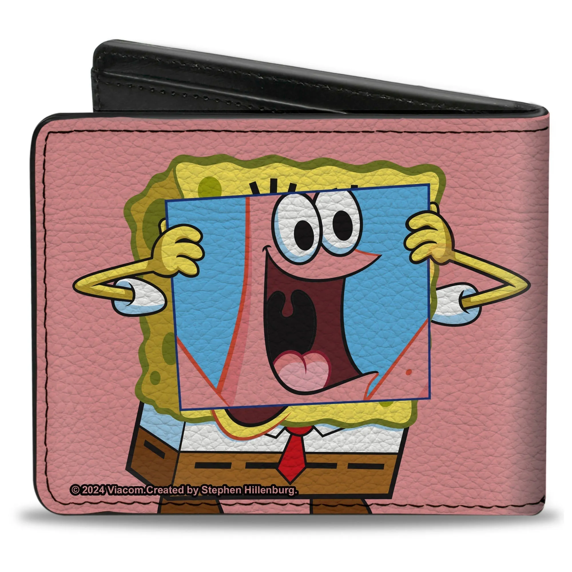 SpongeBob SquarePants Bi-Fold Wallet Patrick Star Face Cover Up Pose Pink Vegan Leather sold by MTV product image thumbnail 2