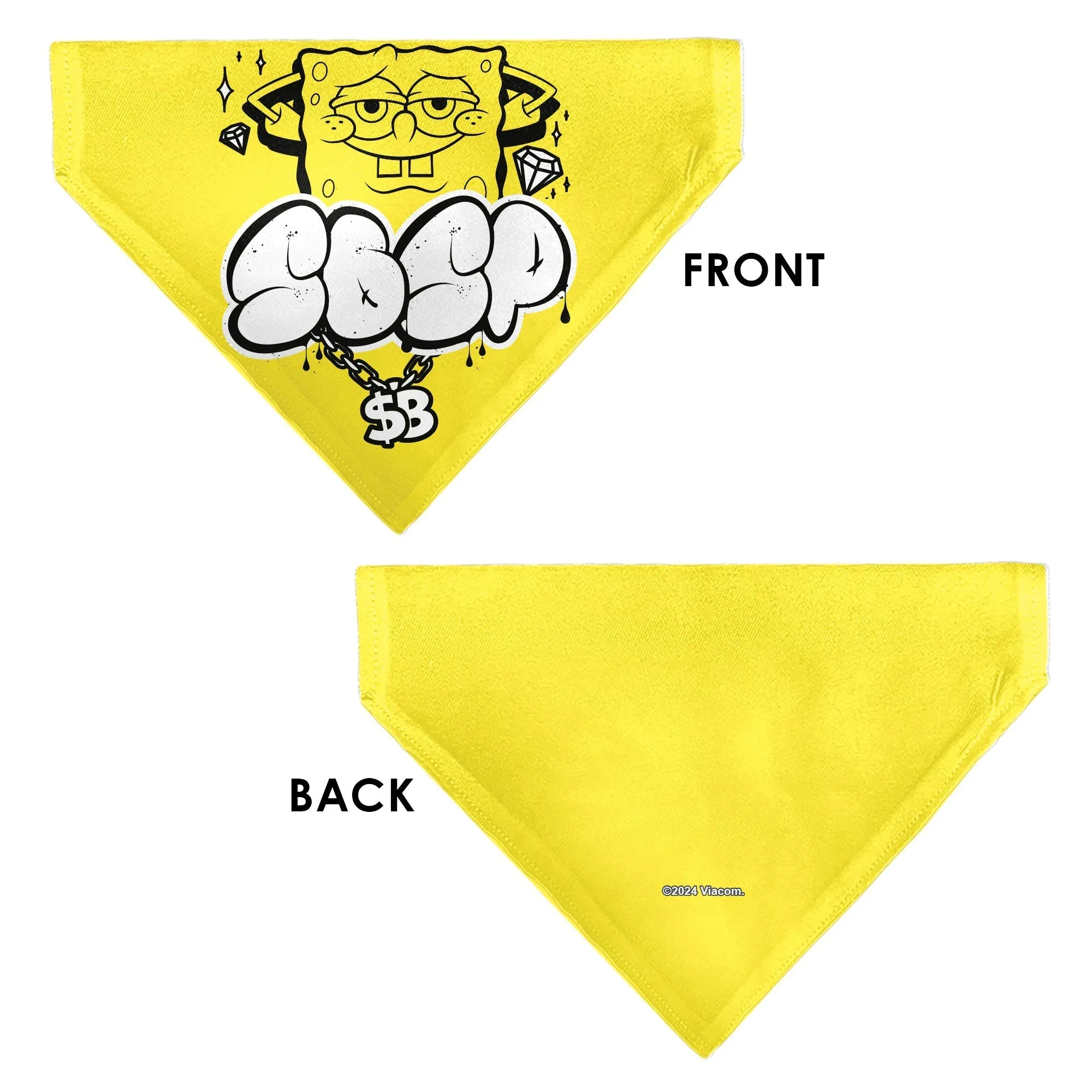 SpongeBob SquarePants Pet Bandana Chain Pose Slips Over Collar Yellow sold by MTV product image thumbnail 3