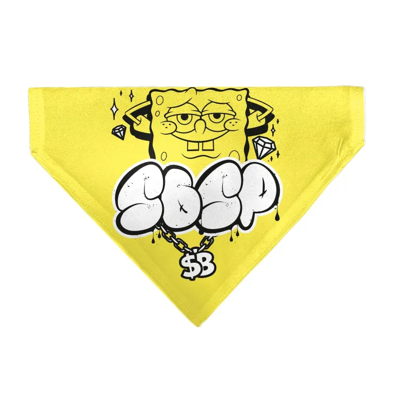 SpongeBob SquarePants Pet Bandana Chain Pose Slips Over Collar Yellow made by Buckle-Down