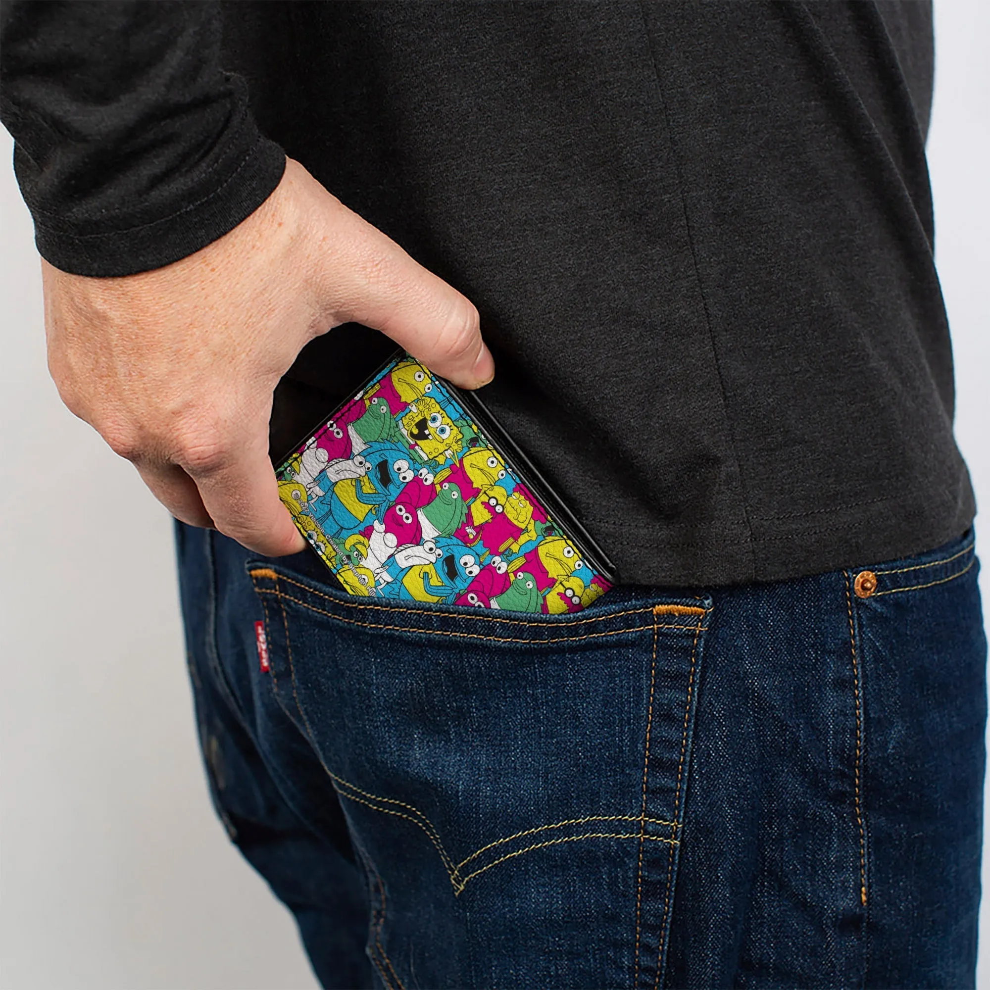 SpongeBob SquarePants and Friends Bi-Fold Wallet Collage Vegan Leather Blue sold by MTV product image thumbnail 5
