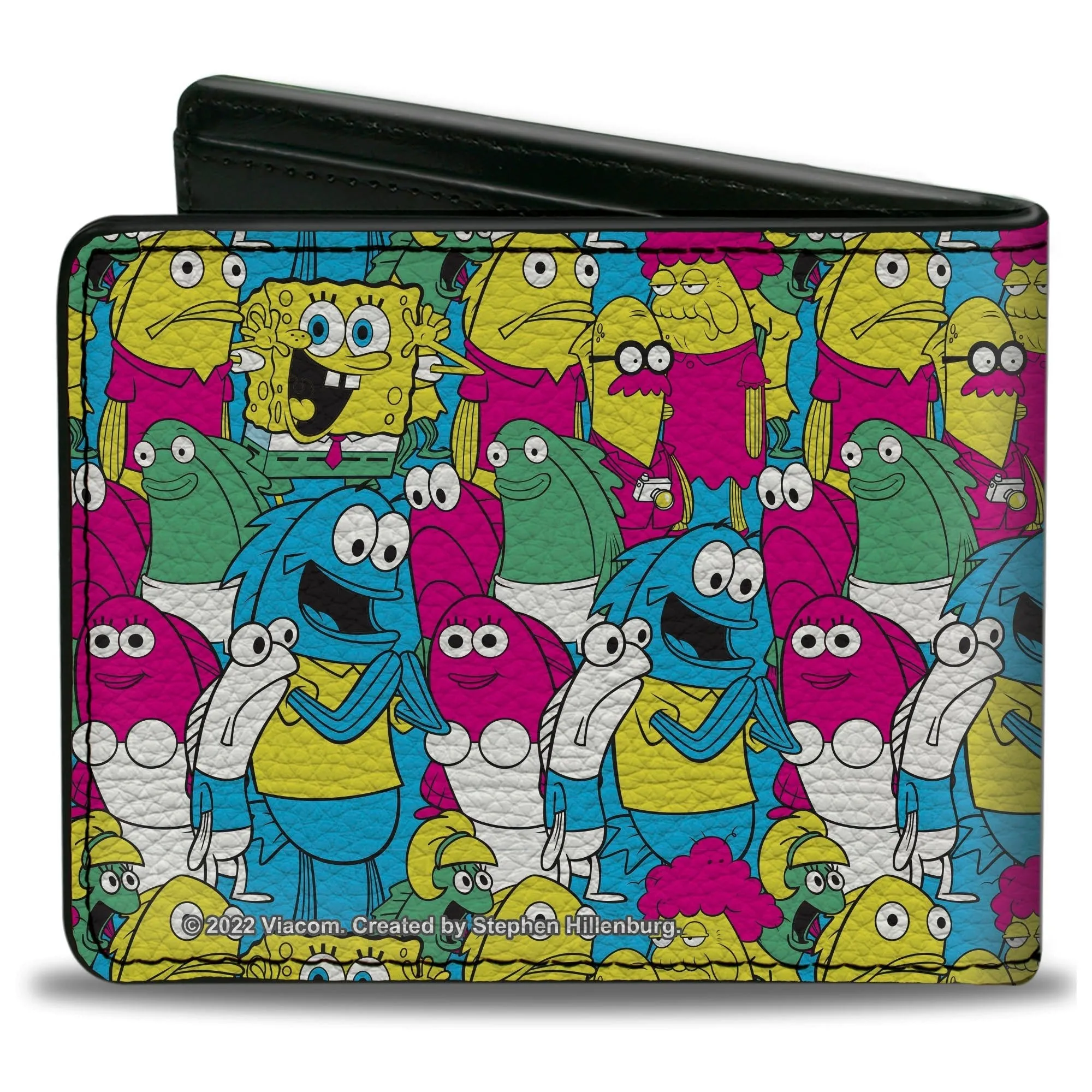SpongeBob SquarePants and Friends Bi-Fold Wallet Collage Vegan Leather Blue sold by MTV product image thumbnail 2