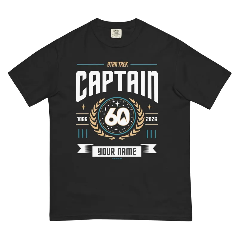 Star Trek Captain Personalized Name T-Shirt  60th Anniversary made by MTV