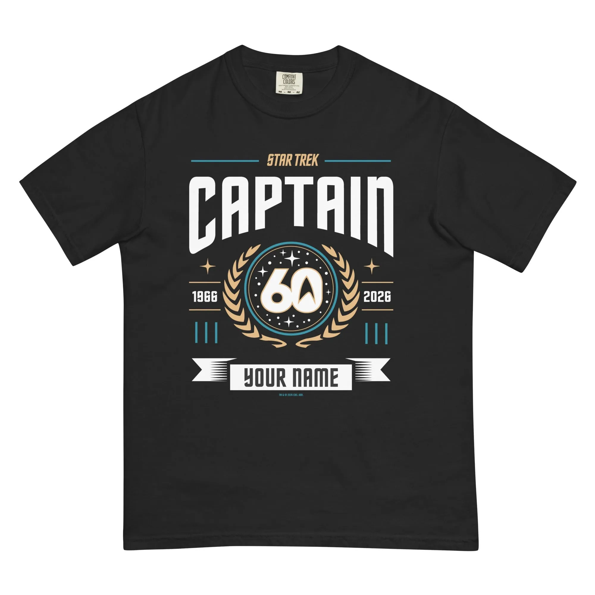 Star Trek Captain Personalized Name T-Shirt 60th Anniversary sold by MTV
