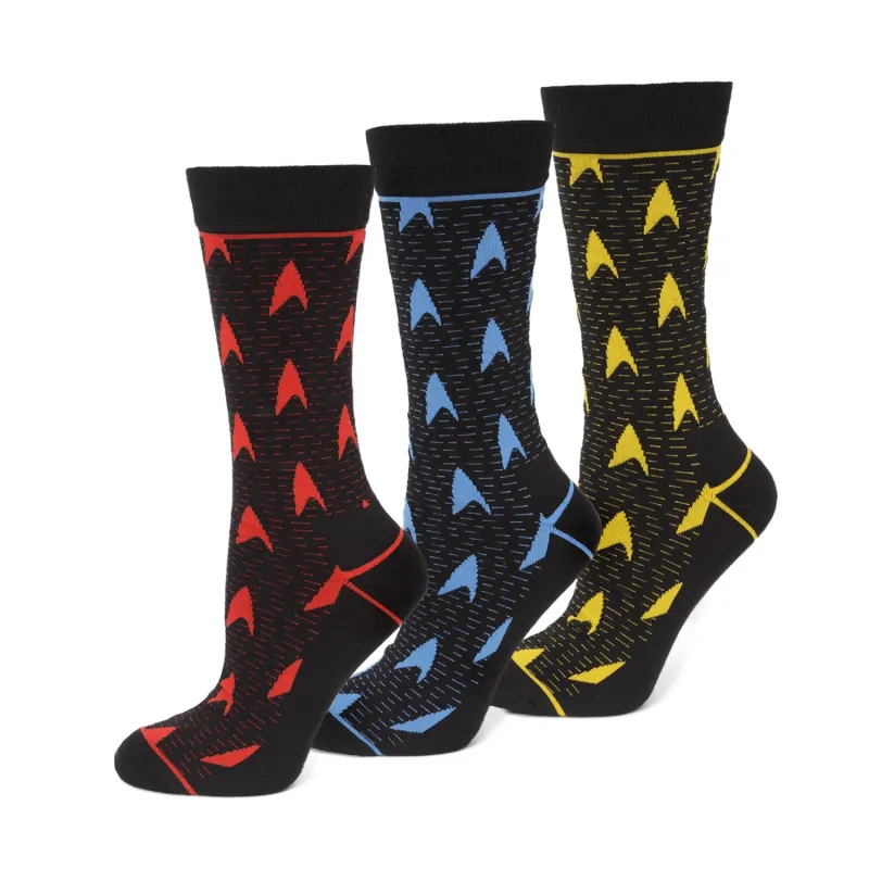 Star Trek Delta Shield Uniform 3 Pair Sock Gift Set made by MTV