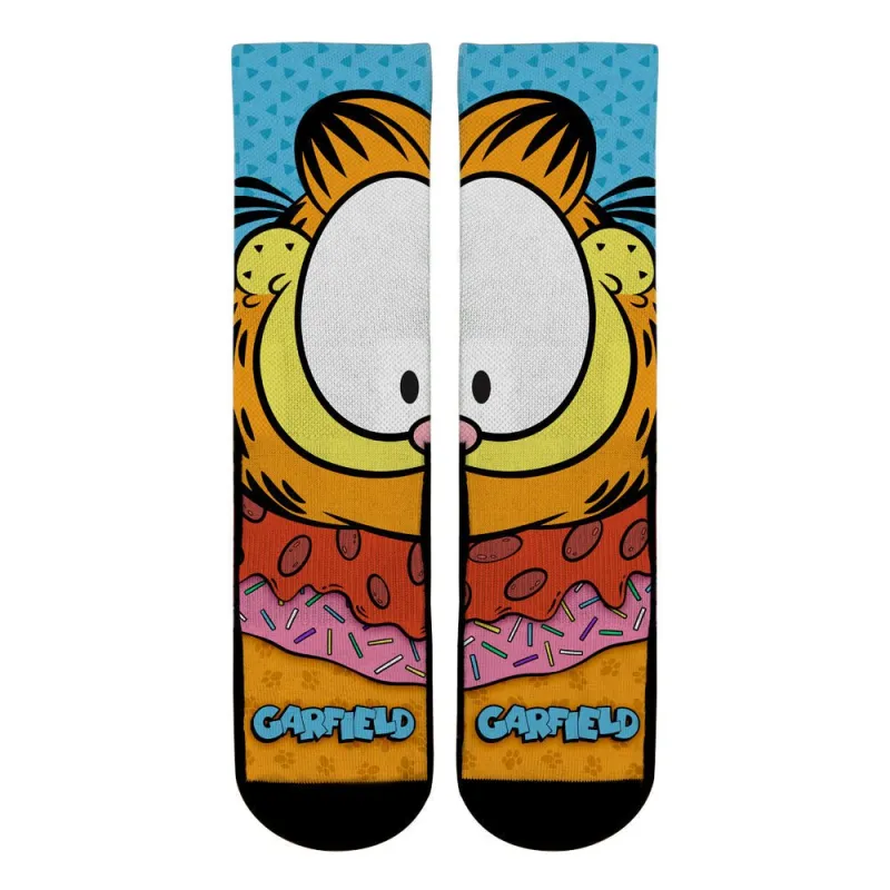 Garfield Split Face All Over Graphic Knit Crew Socks made by MTV