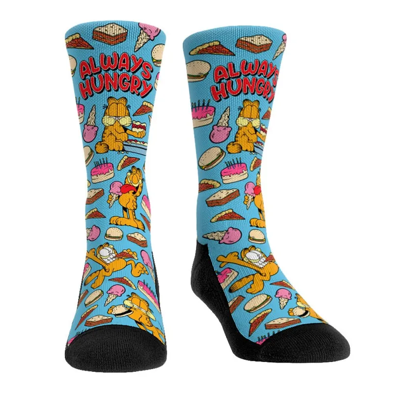 Garfield x Rock 'Em Socks Always Hungry Graphic Crew Socks made by MTV