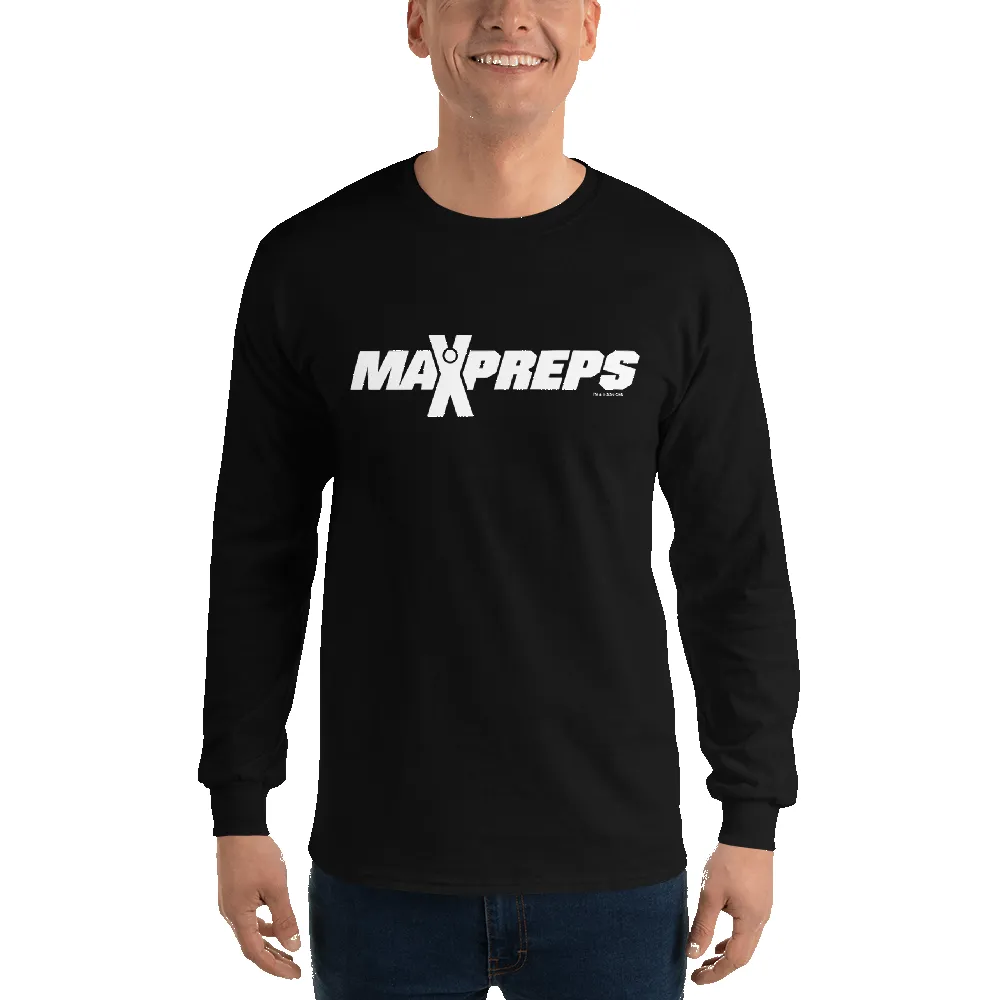 MaxPreps Logo White Adult Long Sleeve T-Shirt sold by MTV product image thumbnail 2