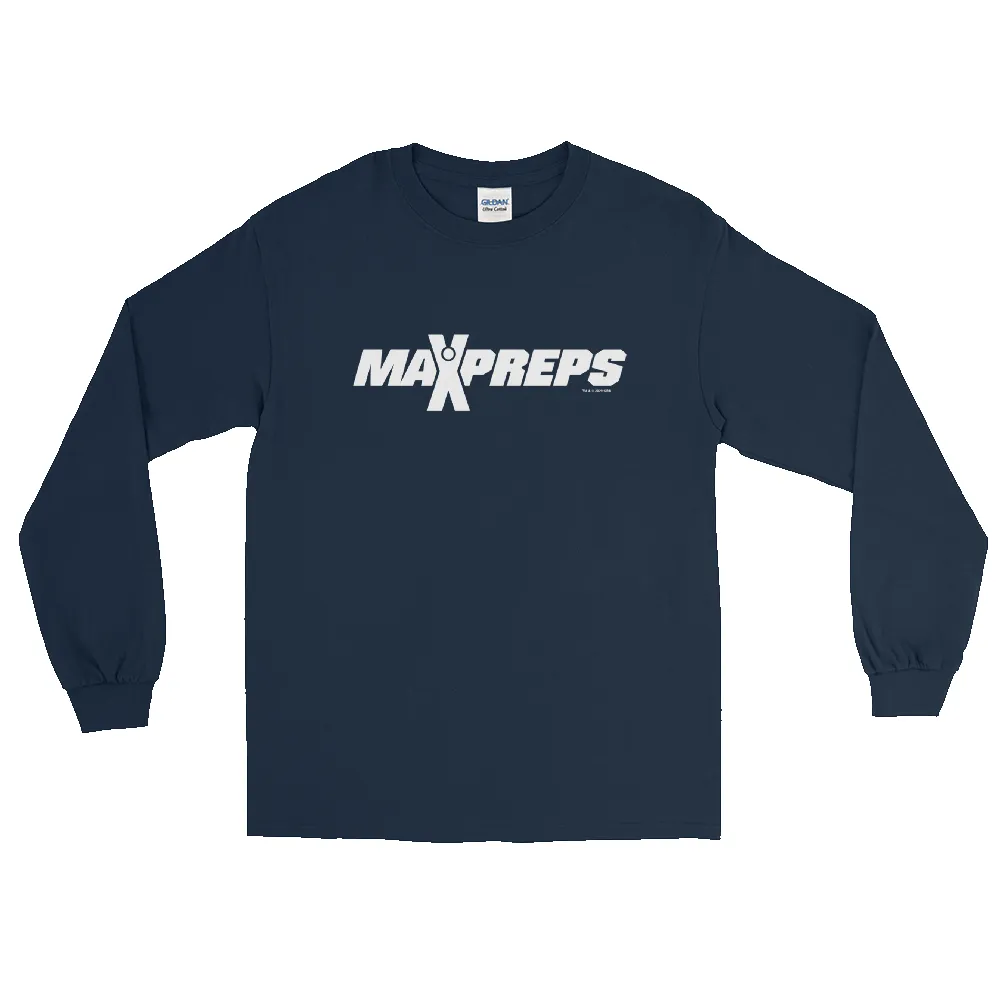 MaxPreps Logo White Adult Long Sleeve T-Shirt sold by MTV product image thumbnail 3