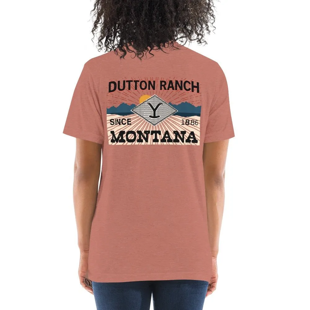 Yellowstone Dutton Ranch Montana Tri-Blend Short Sleeve T-Shirt sold by MTV product image thumbnail 4