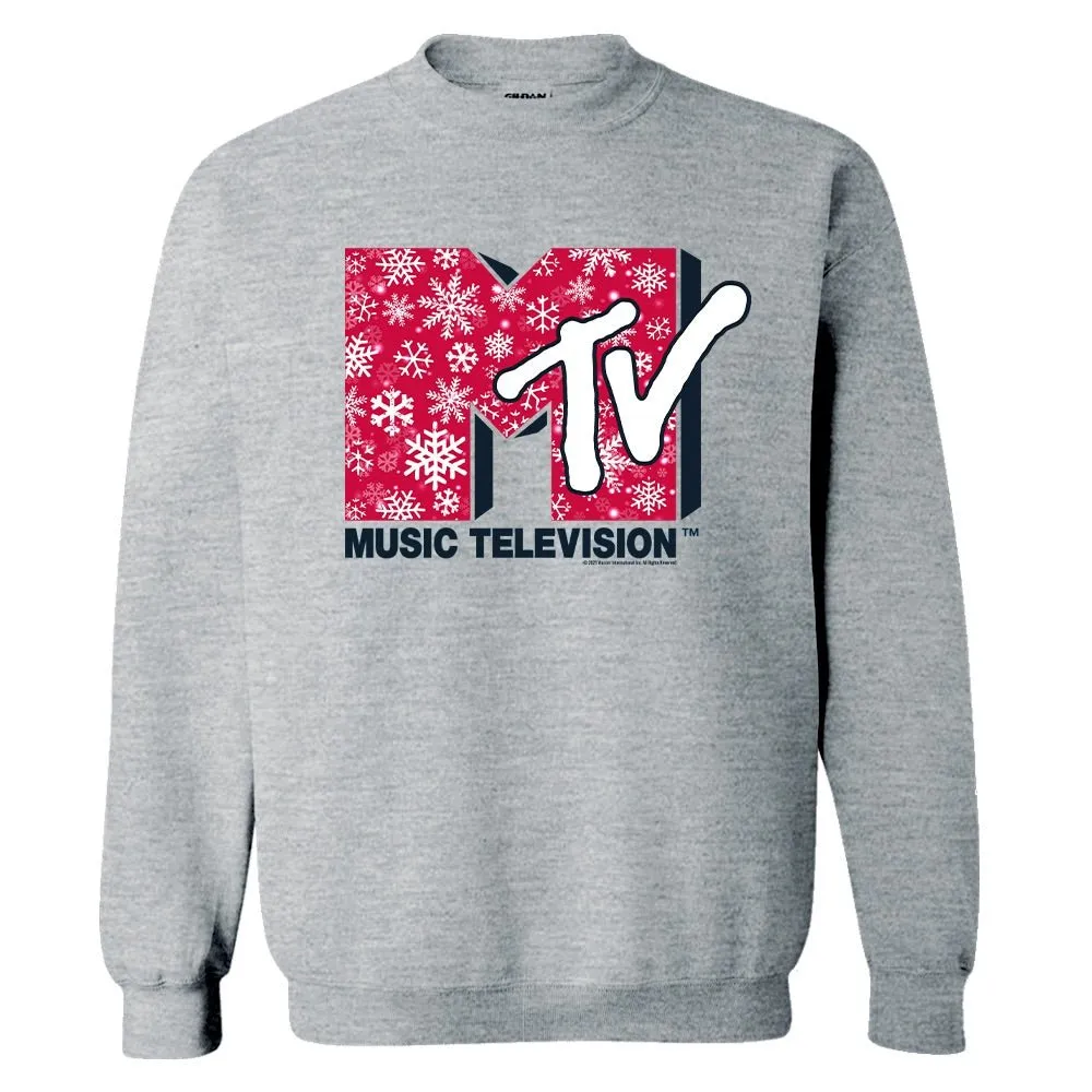 MTV Gear Snowflake Logo Fleece Crewneck Sweatshirt sold by MTV product image thumbnail 2