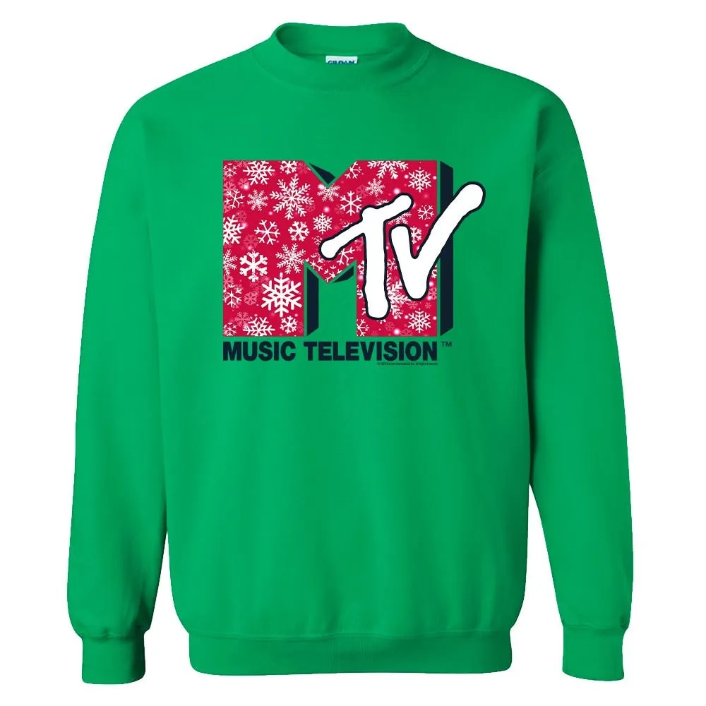 MTV Gear Snowflake Logo Fleece Crewneck Sweatshirt sold by MTV