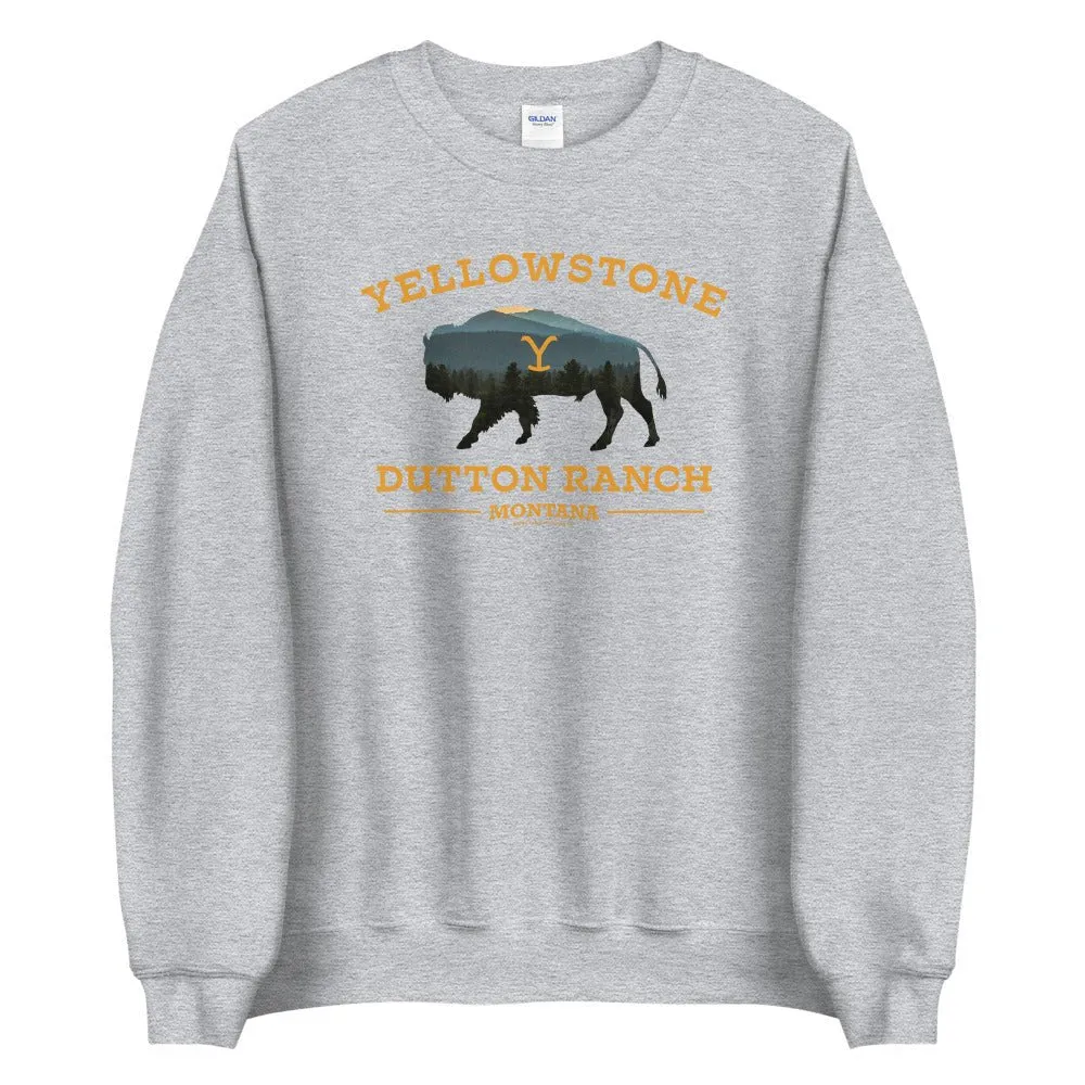 Yellowstone Dutton Ranch Bison Fleece Crewneck Sweatshirt sold by MTV product image thumbnail 2