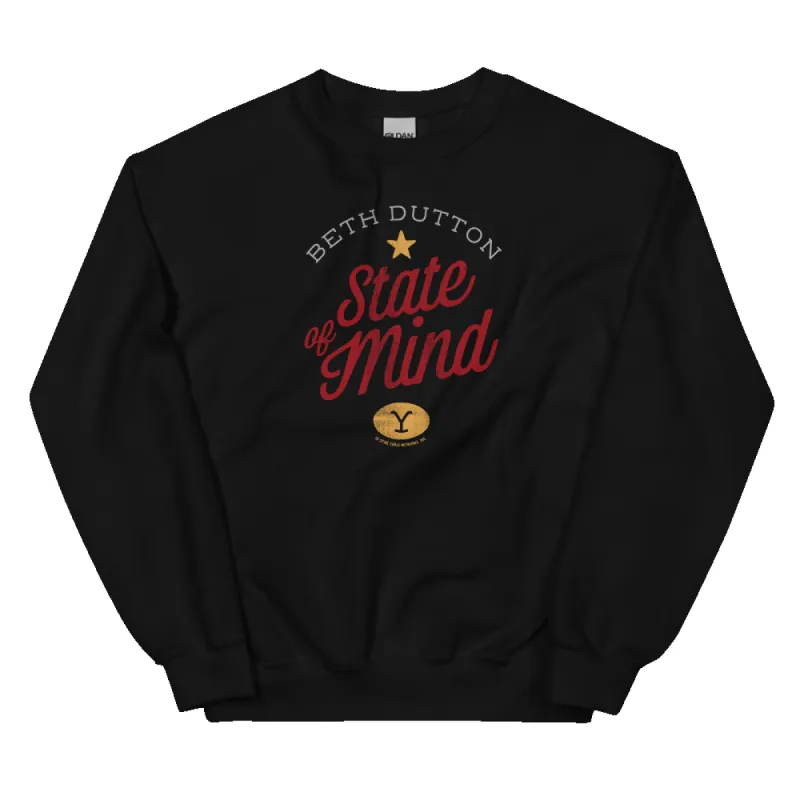 Yellowstone Beth Dutton State of Mind Fleece Crewneck Sweatshirt sold by MTV
