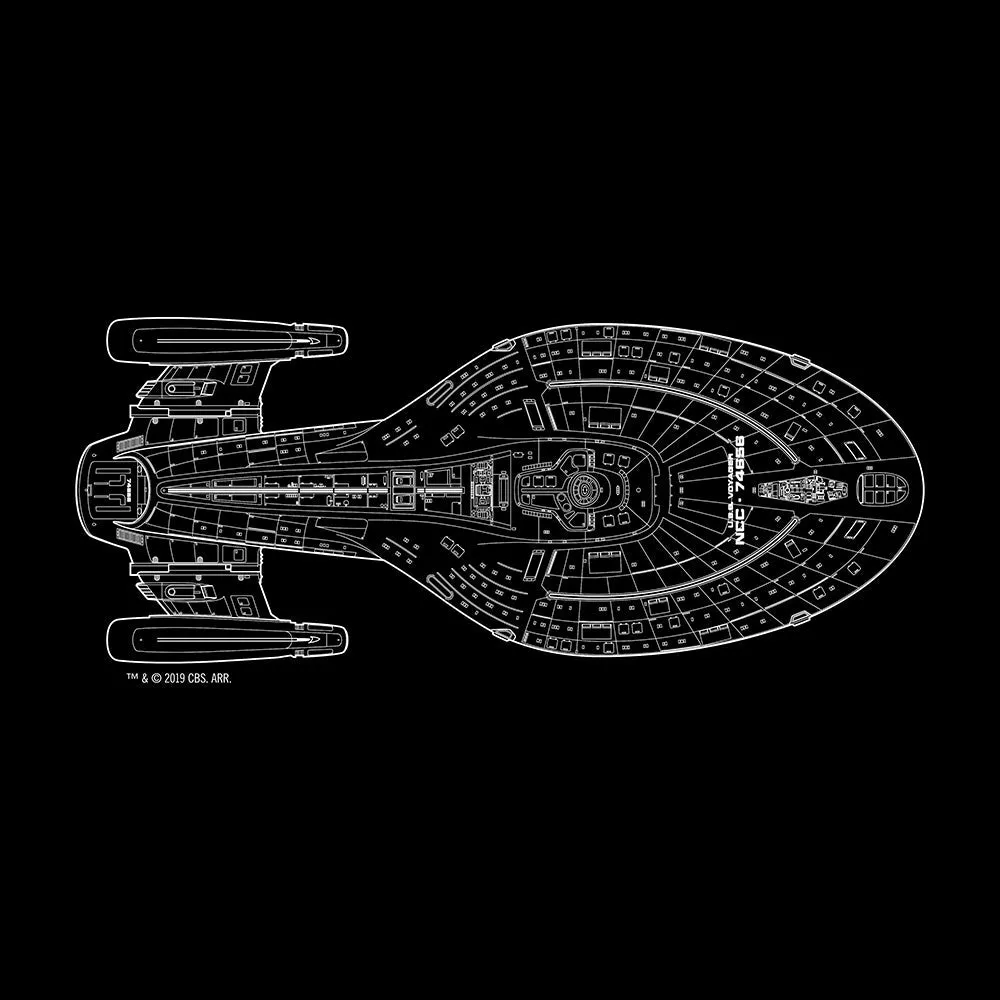 Star Trek: Voyager Schematic Adult Short Sleeve T-Shirt sold by MTV product image thumbnail 2