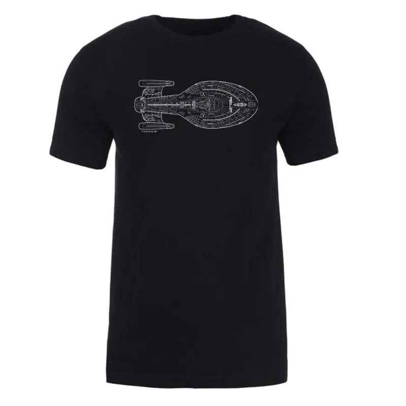 Star Trek: Voyager Schematic Adult Short Sleeve T-Shirt sold by MTV