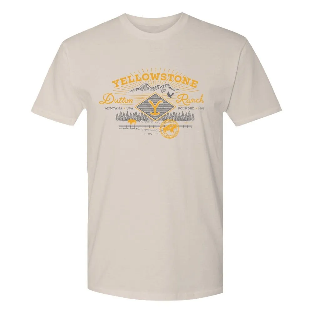 Yellowstone Dutton Ranch Scenery Adult Short Sleeve T-Shirt sold by MTV product image thumbnail 4