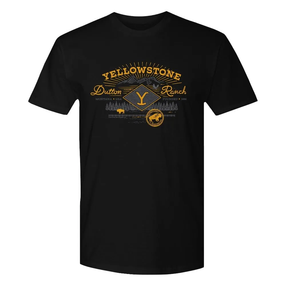 Yellowstone Dutton Ranch Scenery Adult Short Sleeve T-Shirt sold by MTV product image thumbnail 3