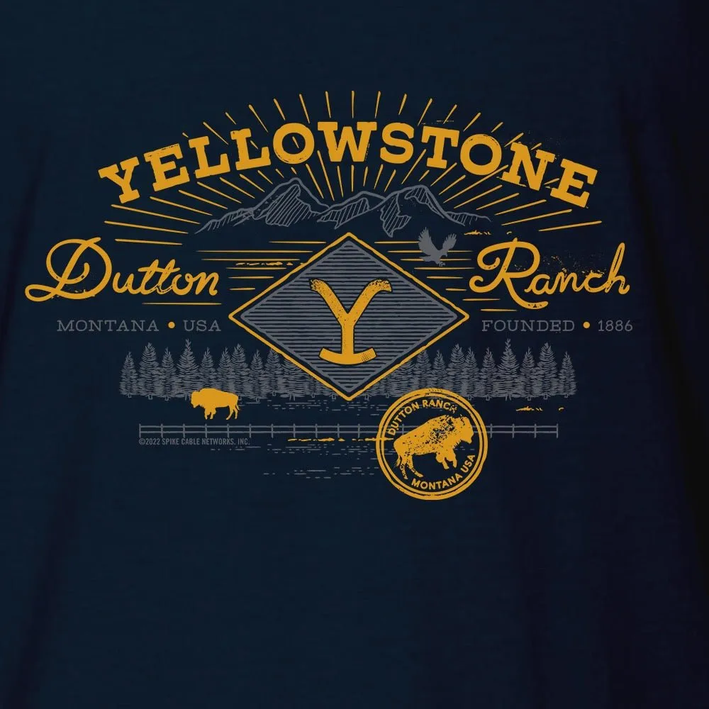 Yellowstone Dutton Ranch Scenery Adult Short Sleeve T-Shirt sold by MTV product image thumbnail 2