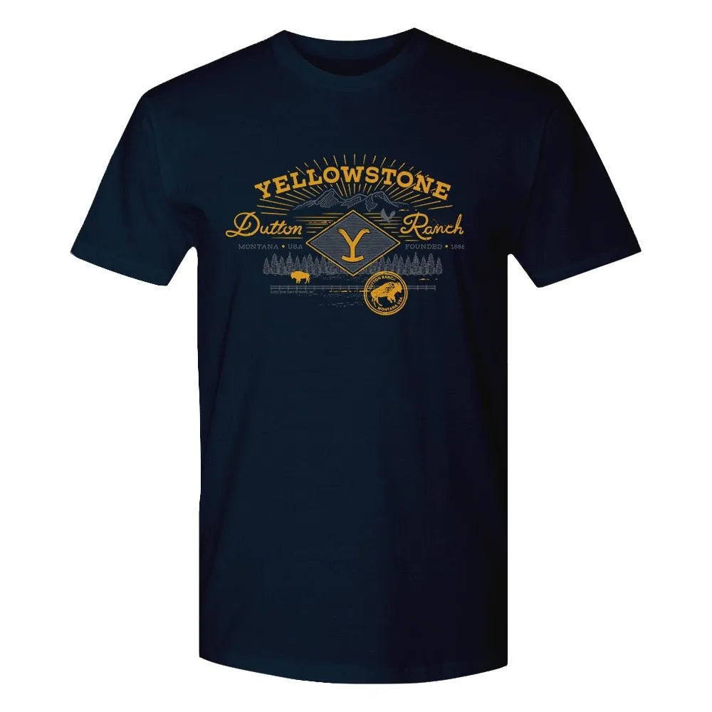 Yellowstone Dutton Ranch Scenery Adult Short Sleeve T-Shirt sold by MTV