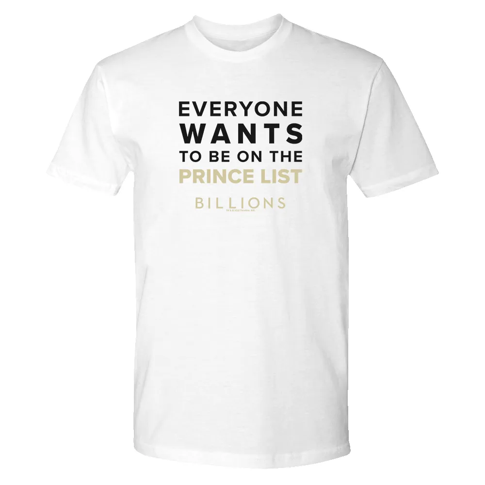 Billions Prince List Adult Short Sleeve T-Shirt sold by MTV product image thumbnail 3