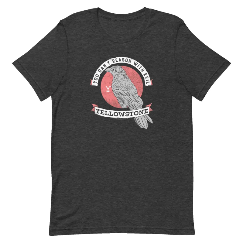 Yellowstone Can't Reason With Evil Front Adult Short Sleeve T-Shirt sold by MTV