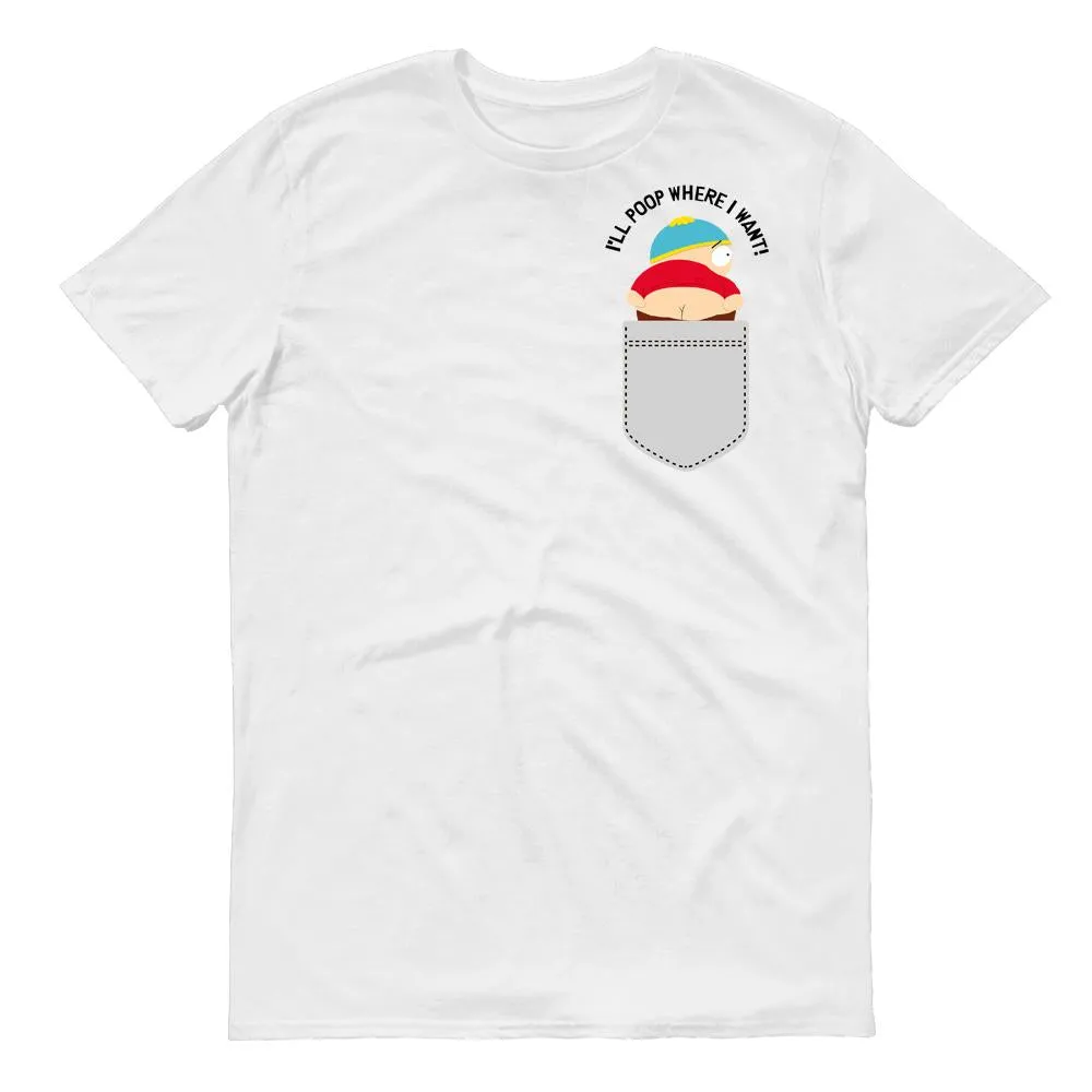 South Park Cartman I'll Poop Where I Want Pocket Adult Short Sleeve T-Shirt sold by MTV