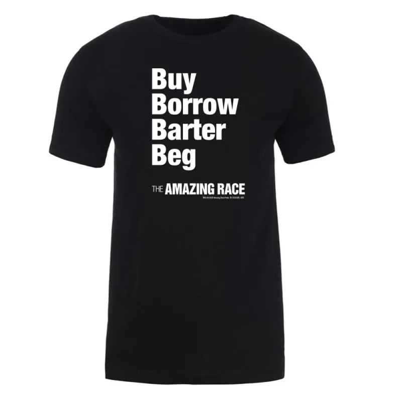 The Amazing Race White Barter Adult Short Sleeve T-Shirt sold by MTV