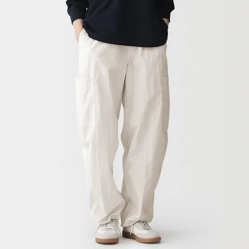 Womens Water Repellent Utility Easy Wide-Fit Pants sold by Muji