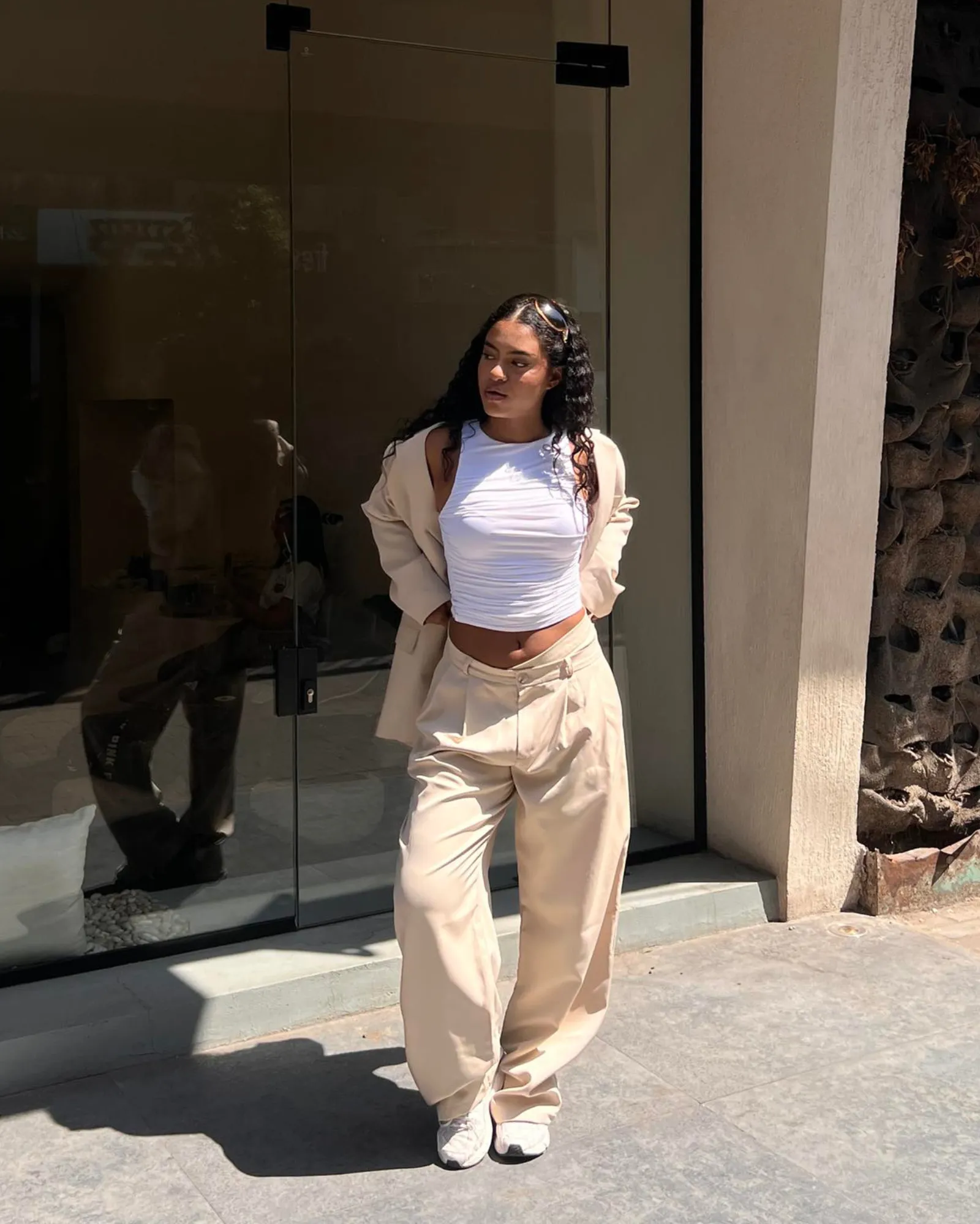 Criss Cross Suit Pants - Beige sold by Myne product image thumbnail 2