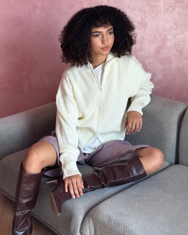 Double Zip Sweater - Creme sold by Myne