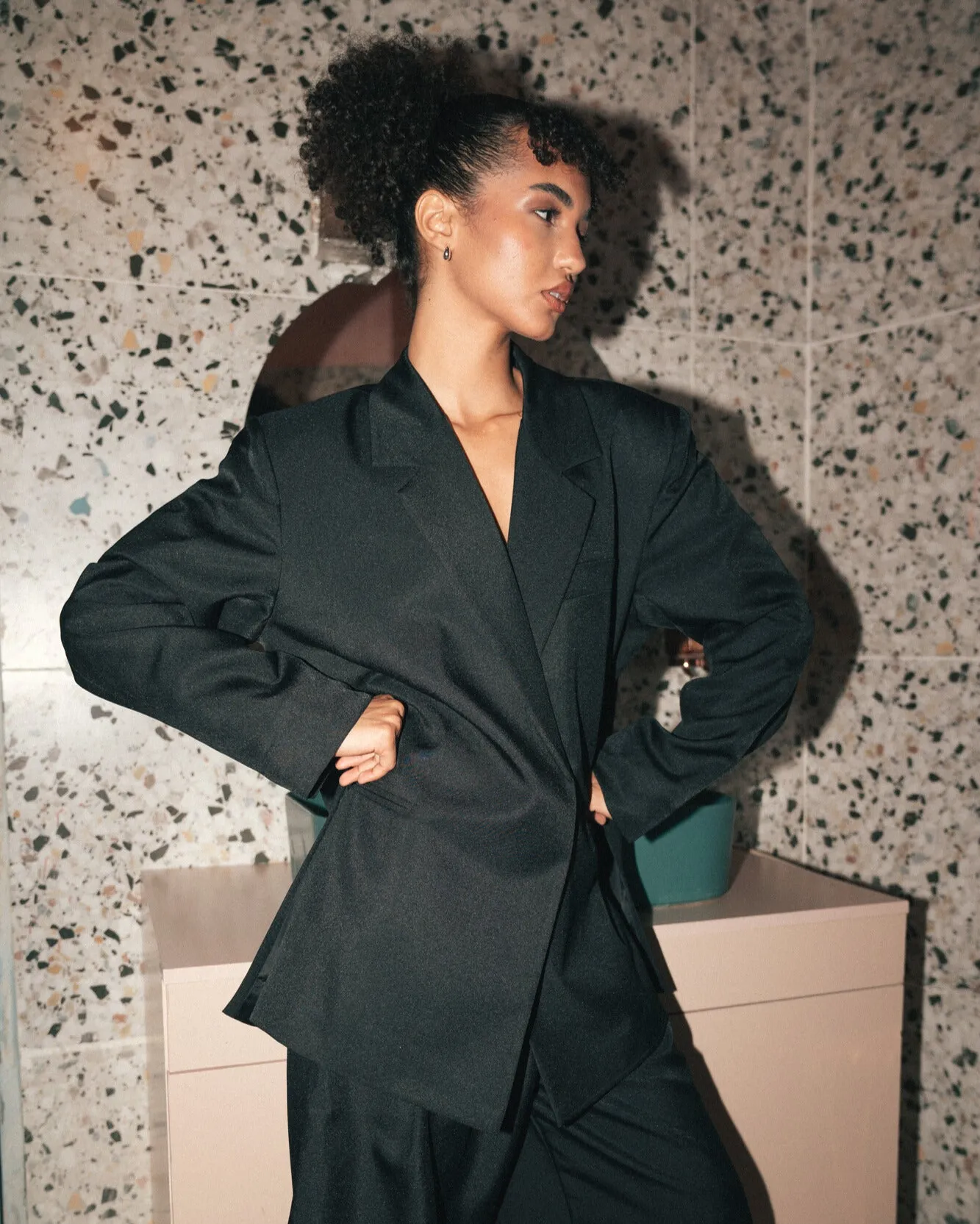 Ebony Boxy Slit Blazer sold by Myne product image thumbnail 3