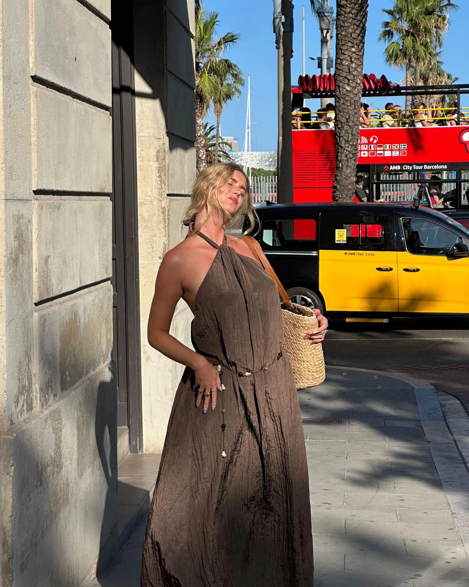 Lunar Maxi Backless Dress - Mocha sold by Myne