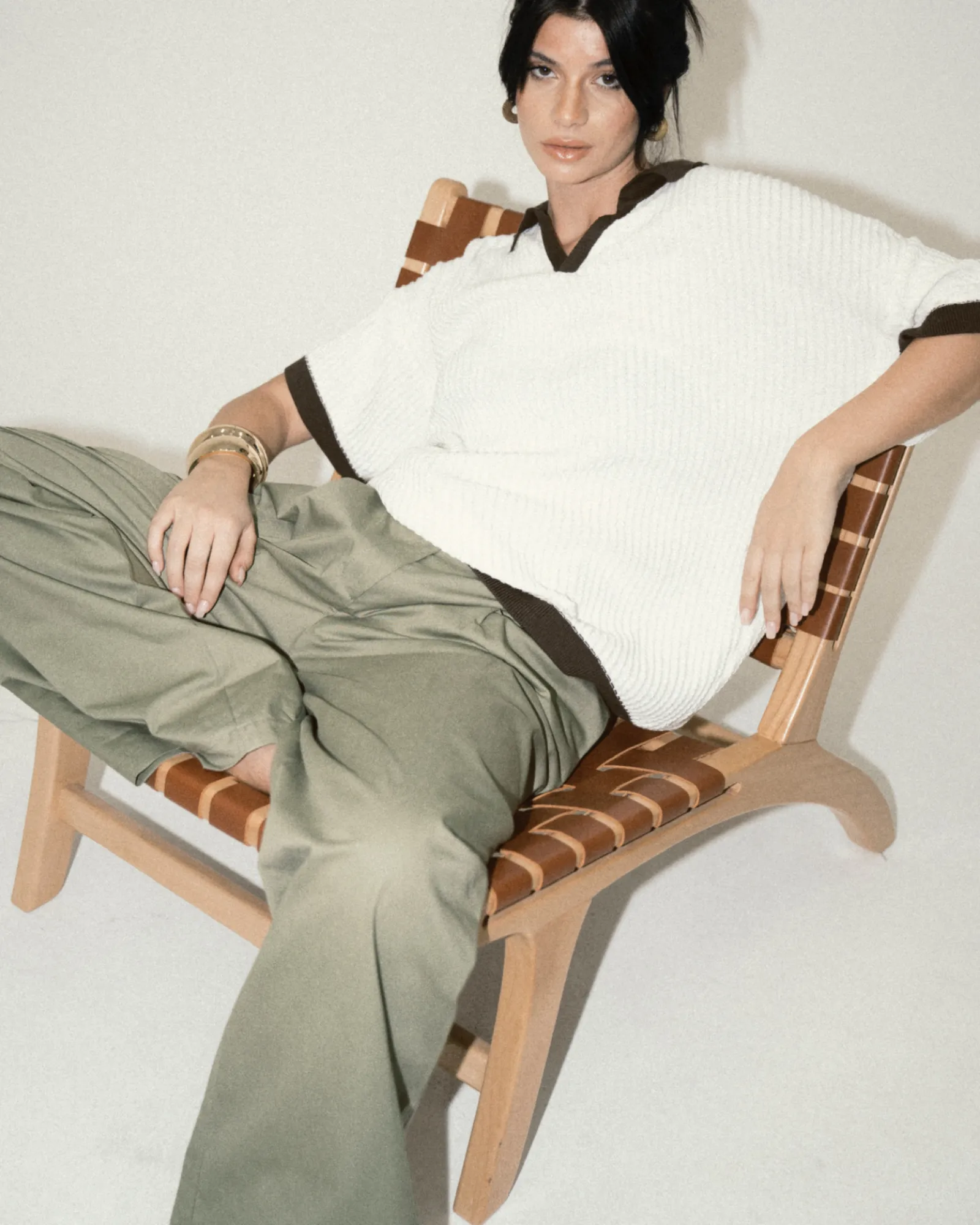 Coffee & Cream Knit Polo sold by Myne product image thumbnail 2