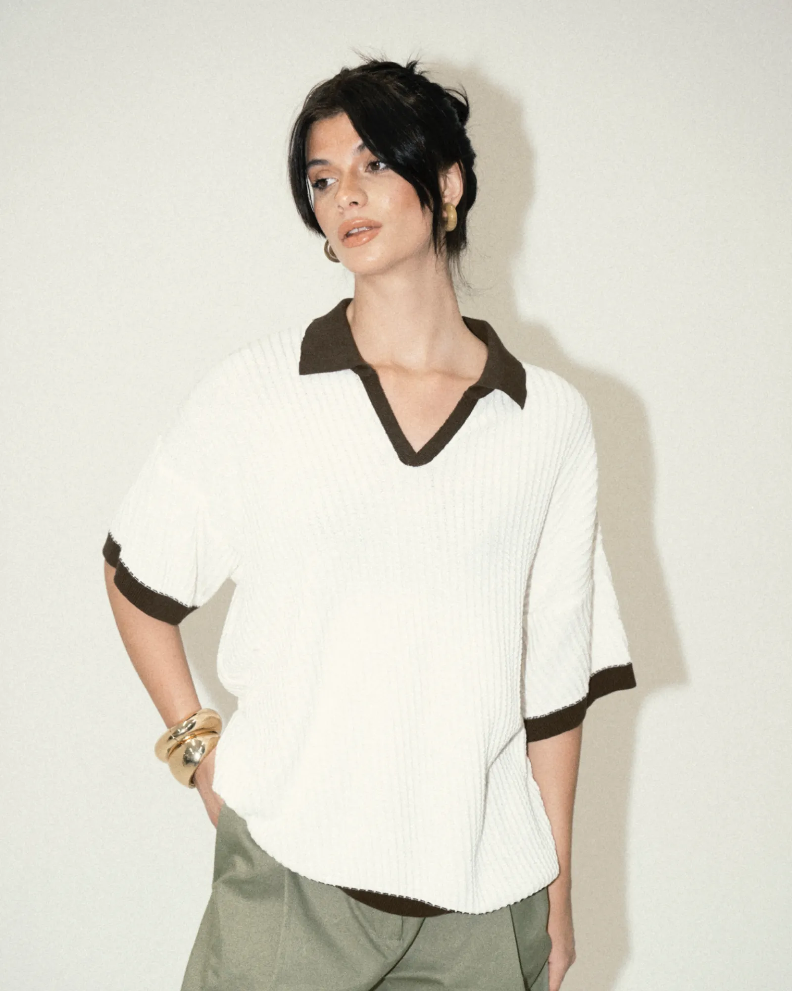 Coffee & Cream Knit Polo sold by Myne