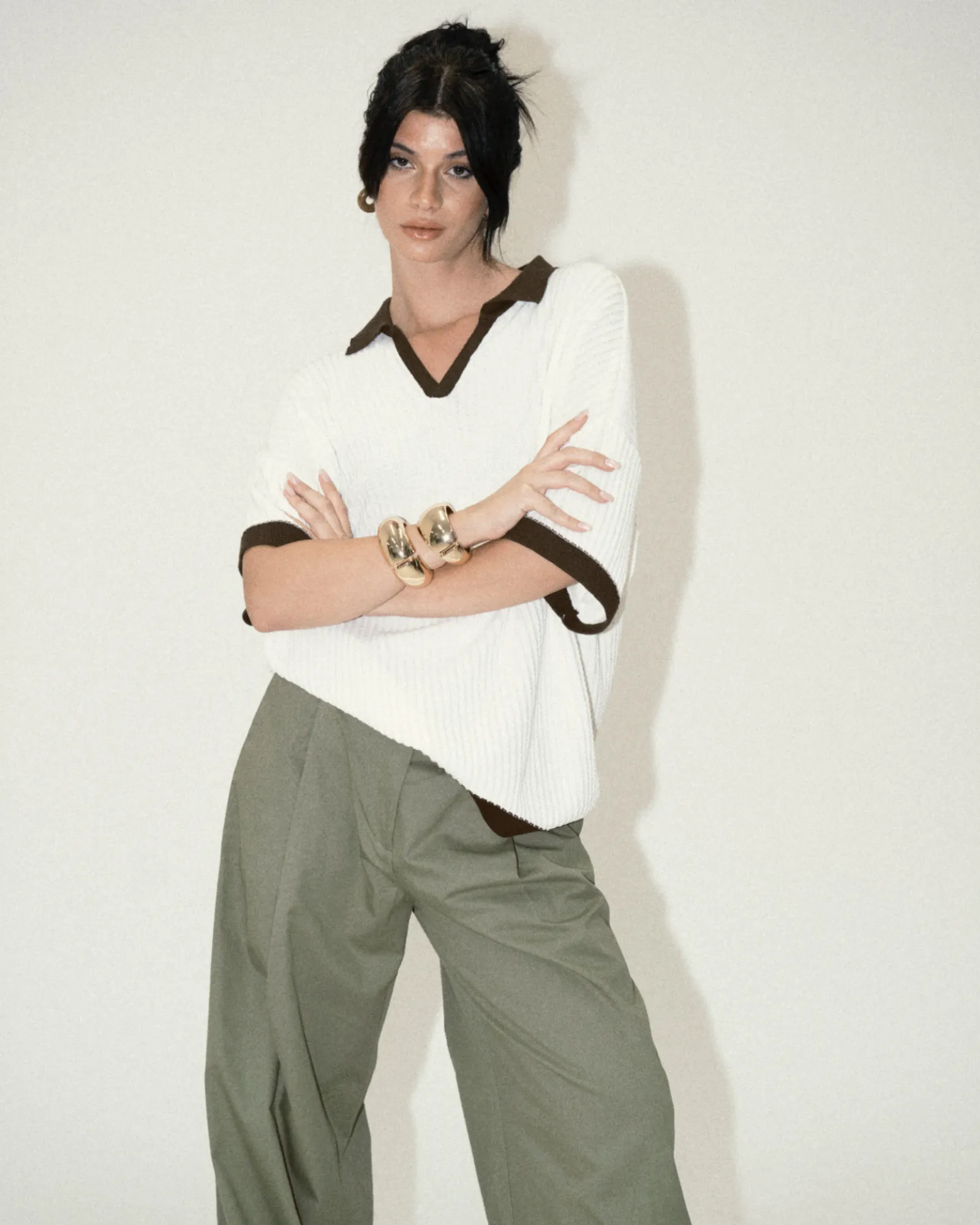 Coffee & Cream Knit Polo sold by Myne product image thumbnail 4