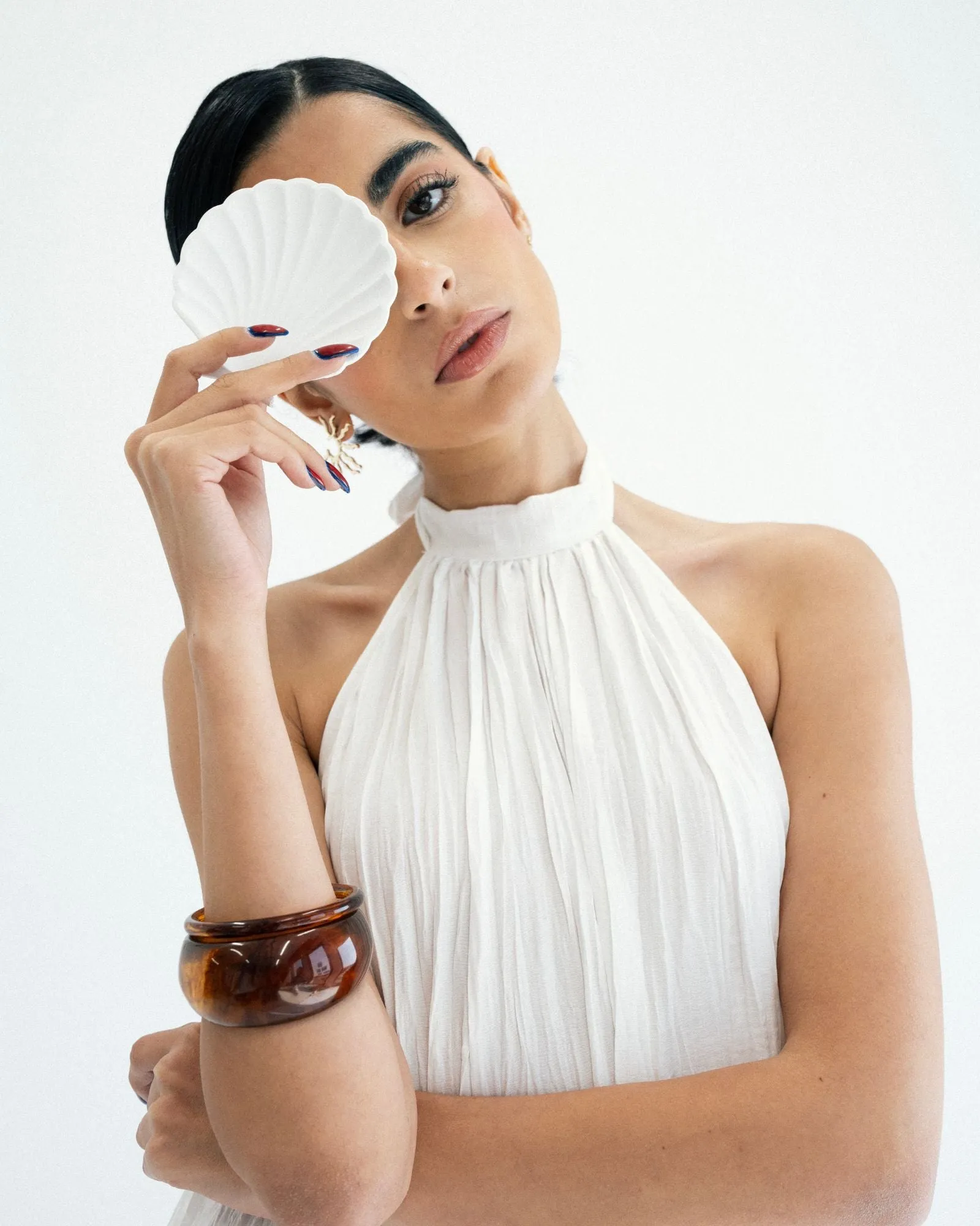 Lunar Maxi Backless Dress - White sold by Myne