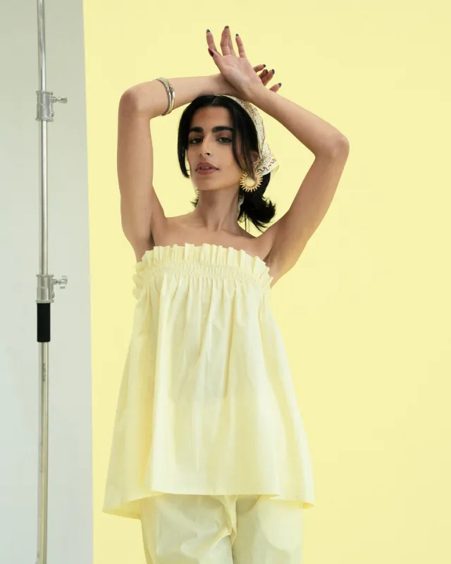 Soleil Strapless Top - Butter Yellow sold by Myne