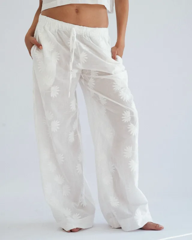 Palms Broderie Relaxed Pants sold by Myne