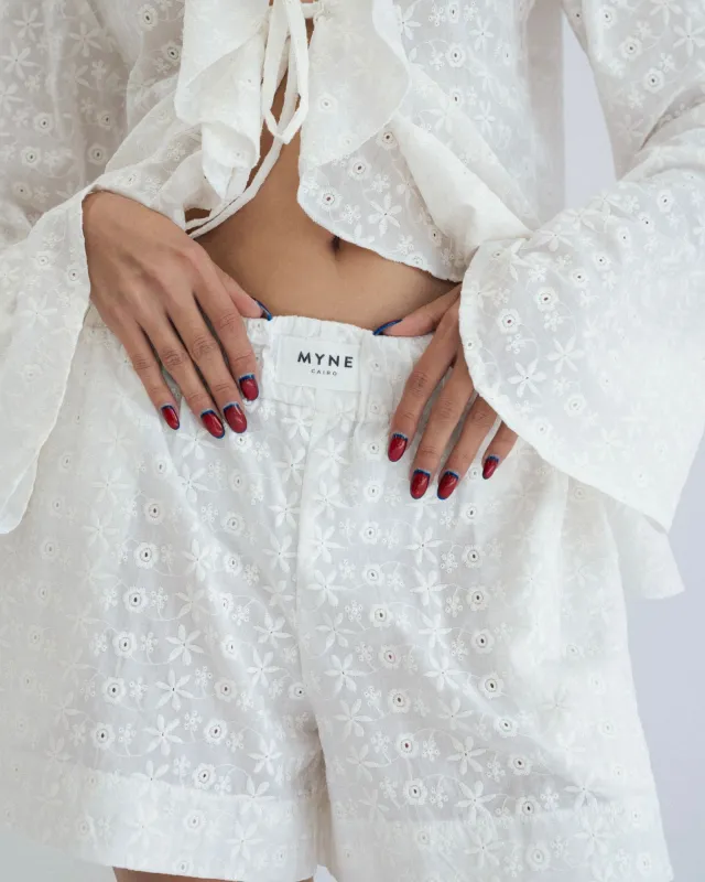 Broderie Boxy Shorts sold by Myne